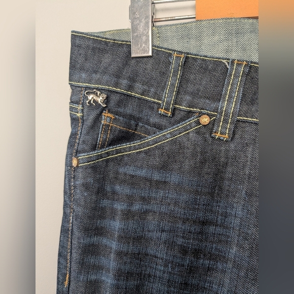 PARASUCO Y2K Women Jeans Pant Size 31 Blue Washed Color Flare And Low Waist - Picture 4 of 13